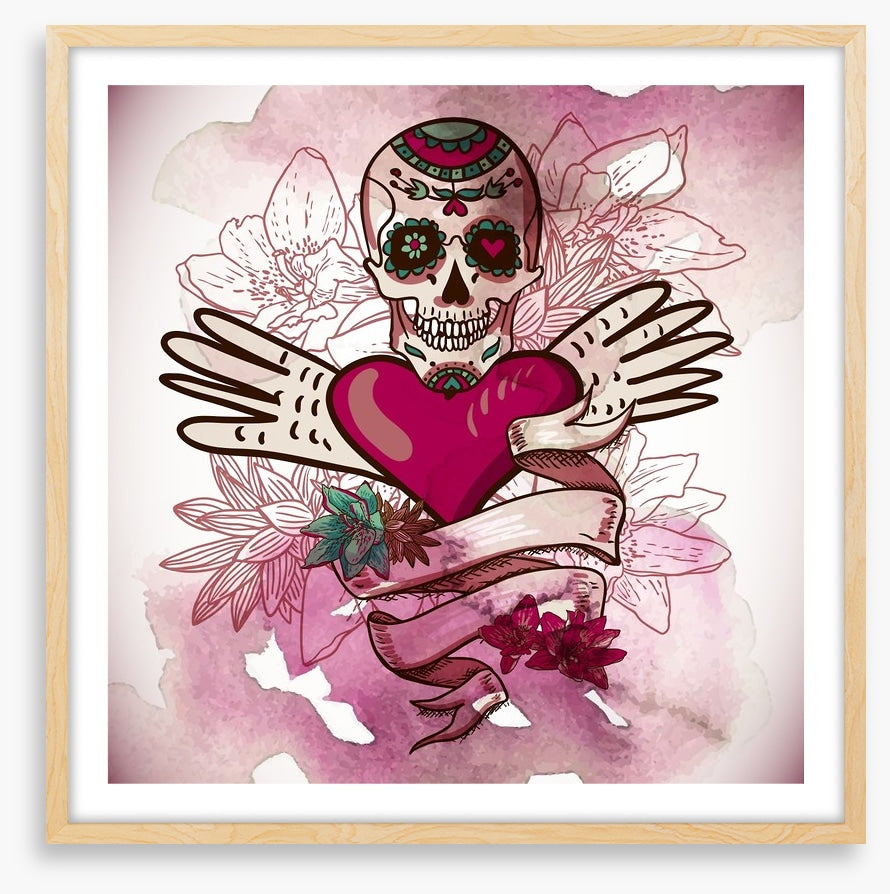Sugar skull with flowers