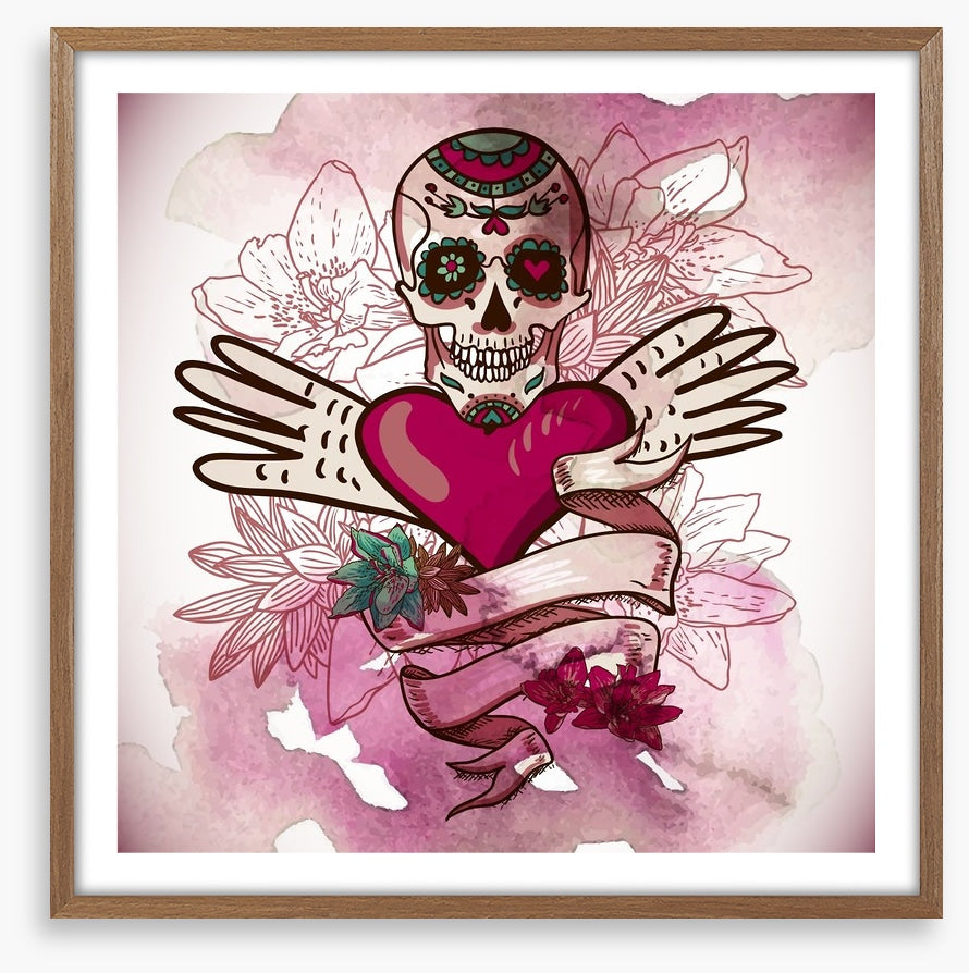 Sugar skull with flowers