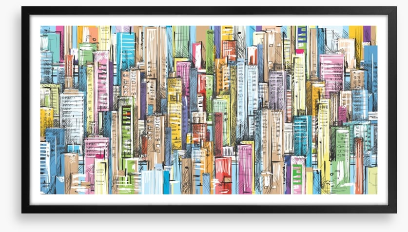 City facades panorama