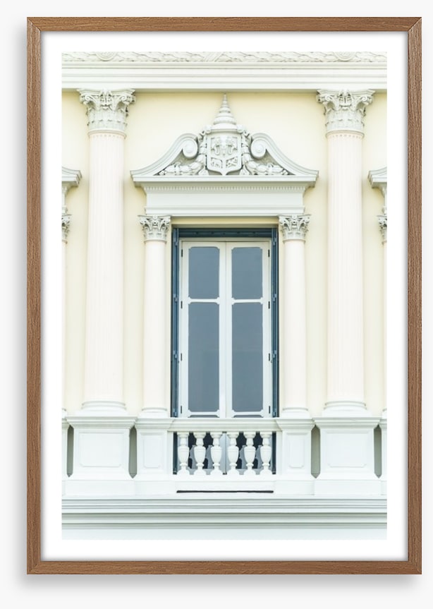 Behind the balcony