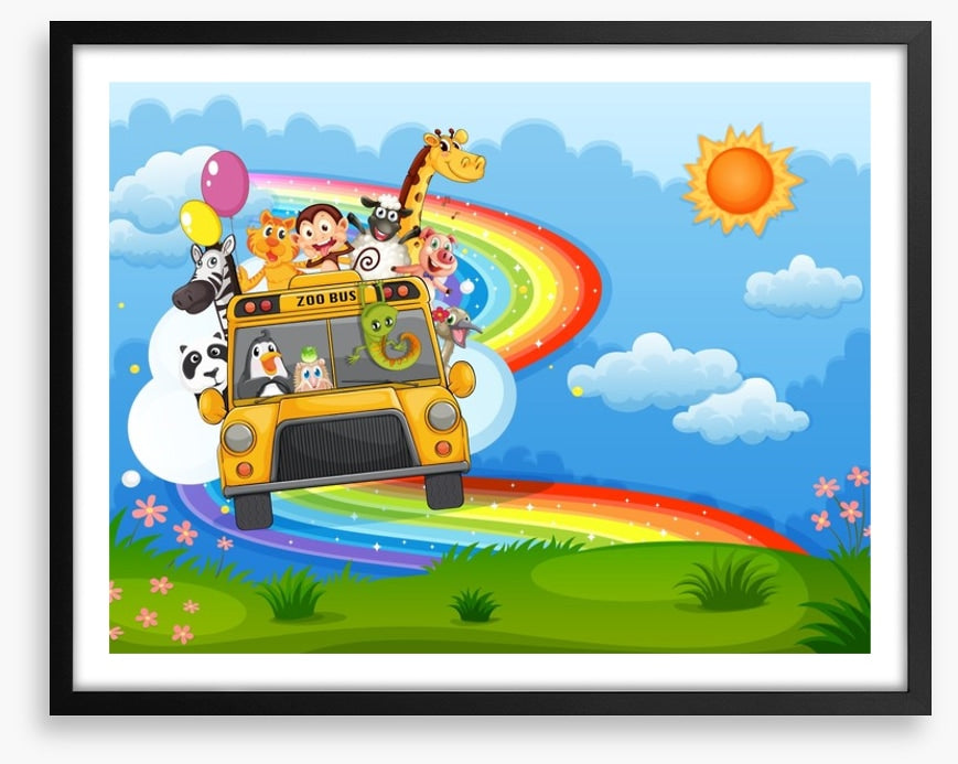 Rainbow road to the zoo