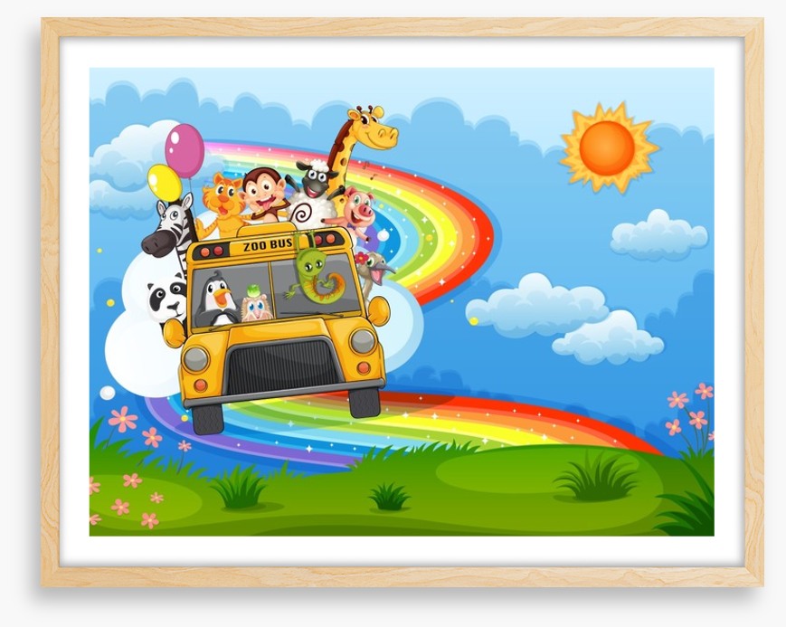 Rainbow road to the zoo