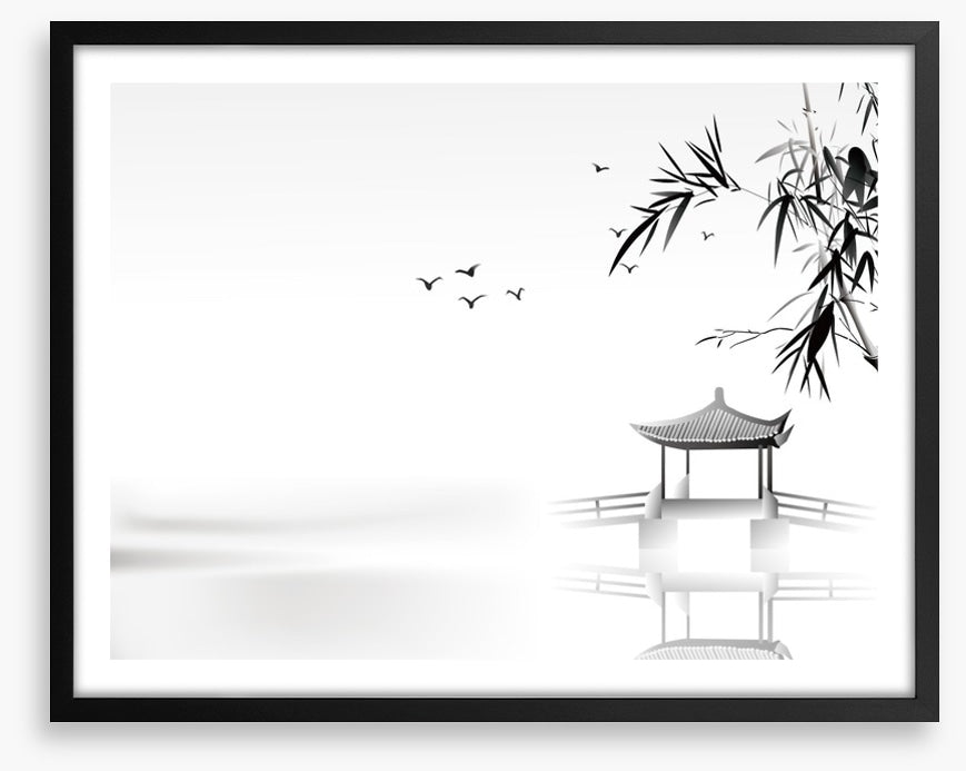 Bamboo pavilion lake