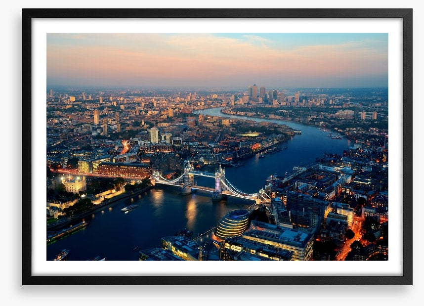 London dusk aerial
