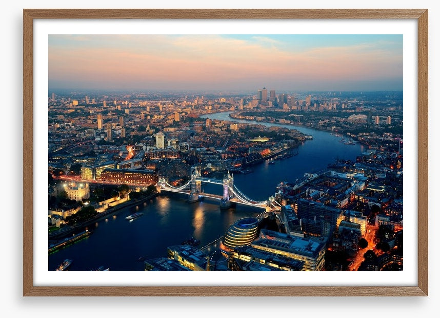 London dusk aerial