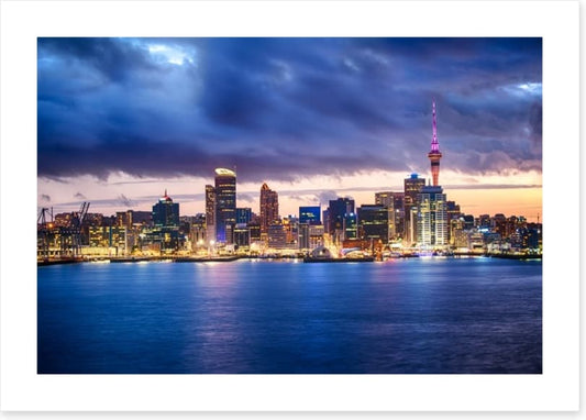 Auckland skyline at dusk