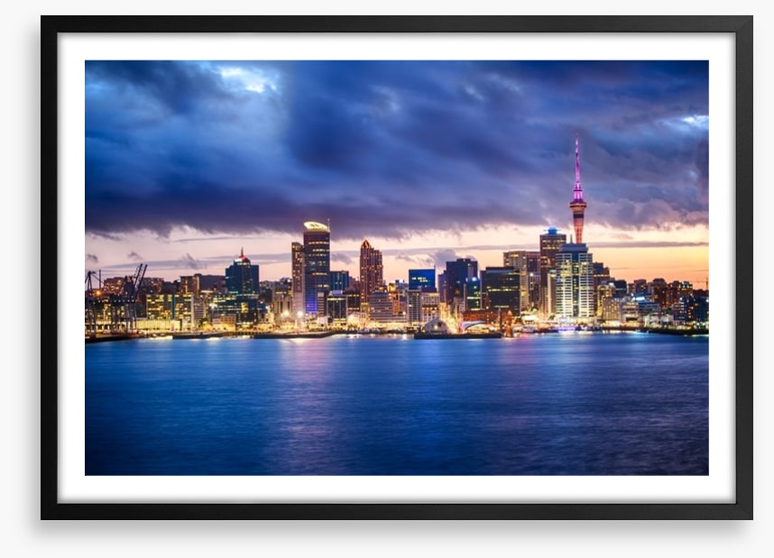 Auckland skyline at dusk