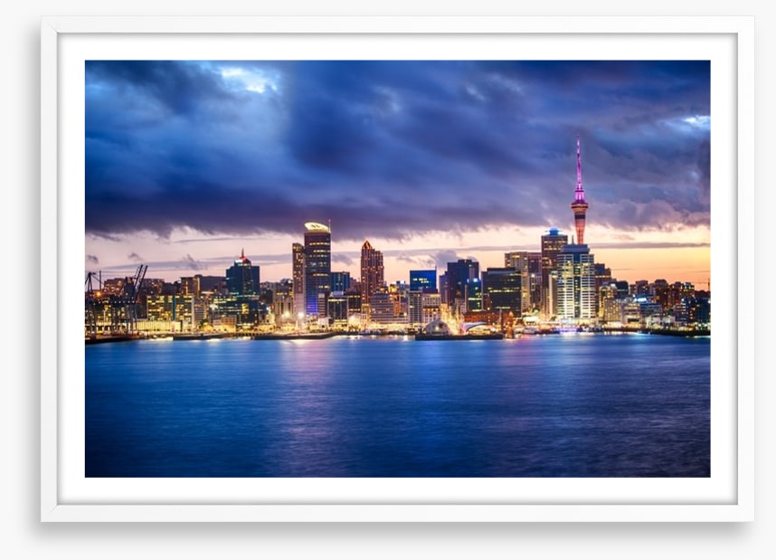 Auckland skyline at dusk