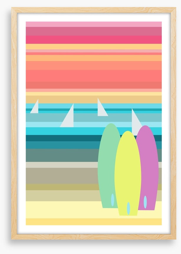 Surfboards and sailboats