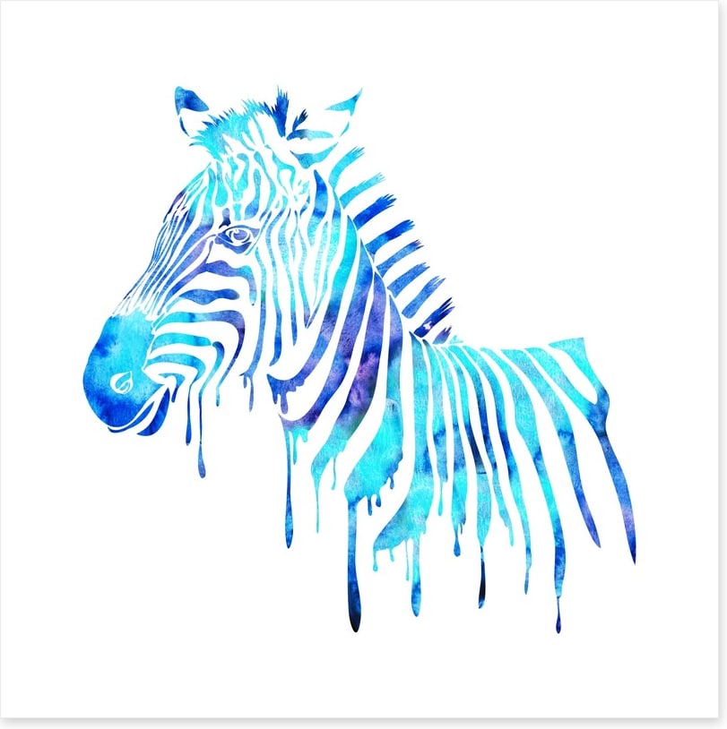 Dripping zebra blue
