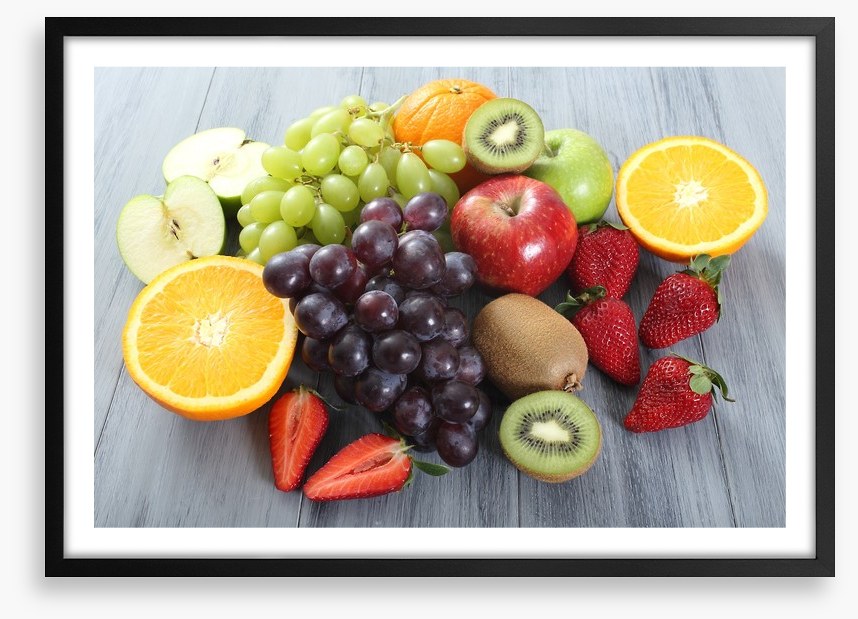 Fruit on the grey table