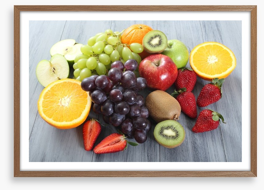 Fruit on the grey table