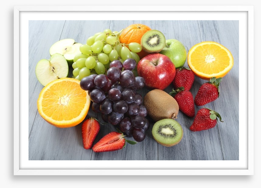 Fruit on the grey table