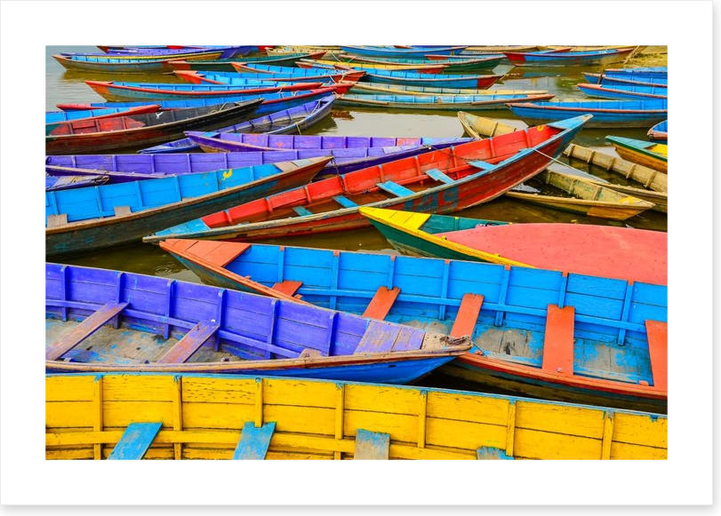 Colourful rowing boats