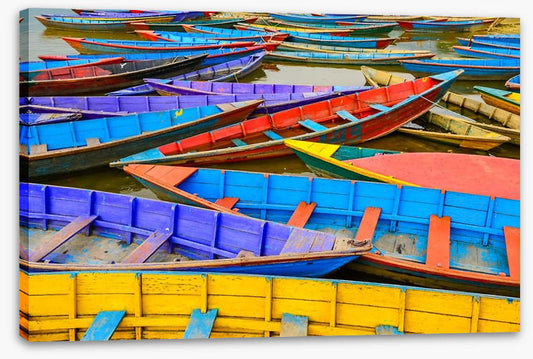 Colourful rowing boats