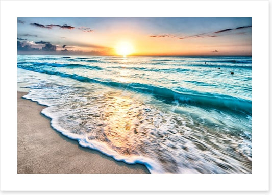 Sunrise over Cancun beach