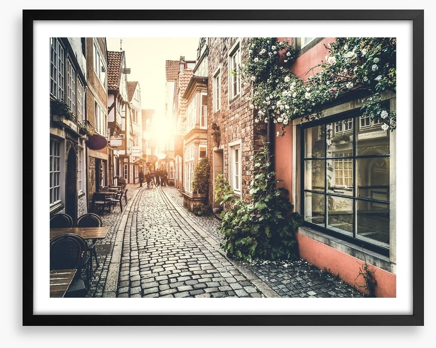 Vintage alley sunset