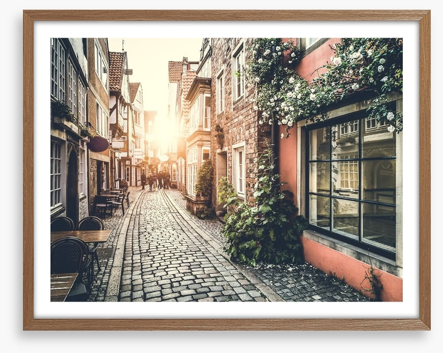 Vintage alley sunset