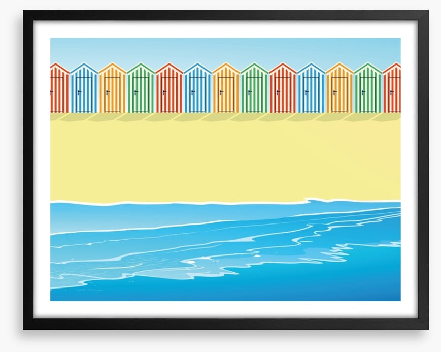 Beach huts on the sand