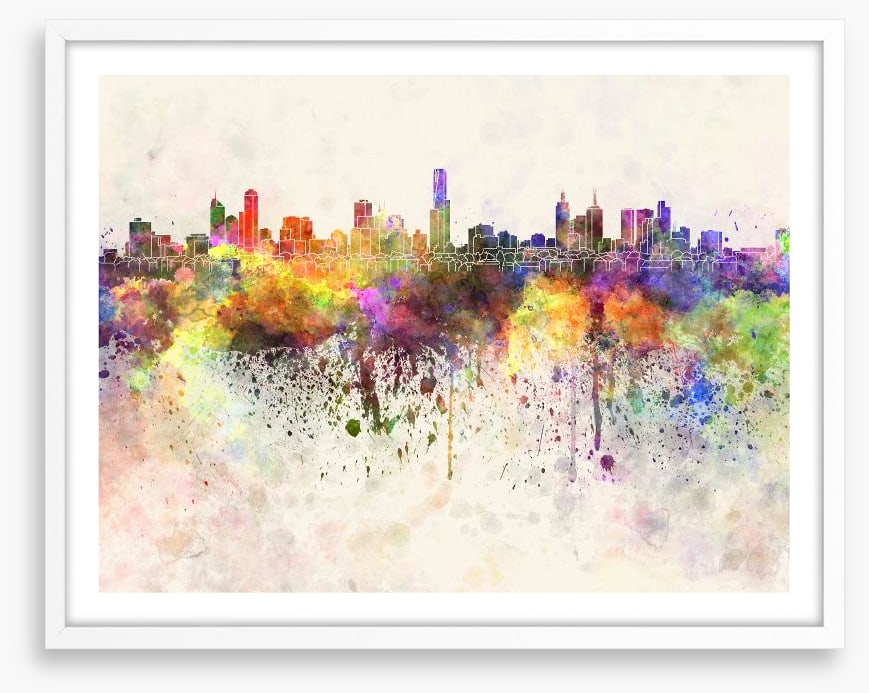 Melbourne skyline watercolour