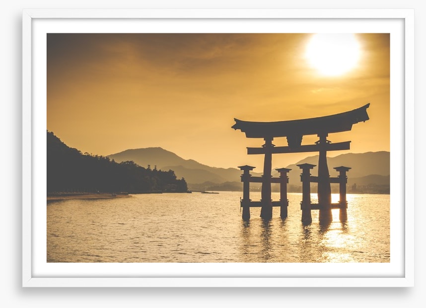 Shinto torii sunset