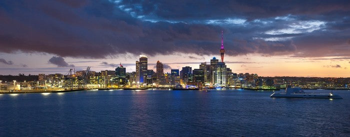 Auckland skyline at dusk
