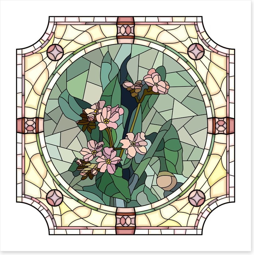 Pink blossom art nouveau