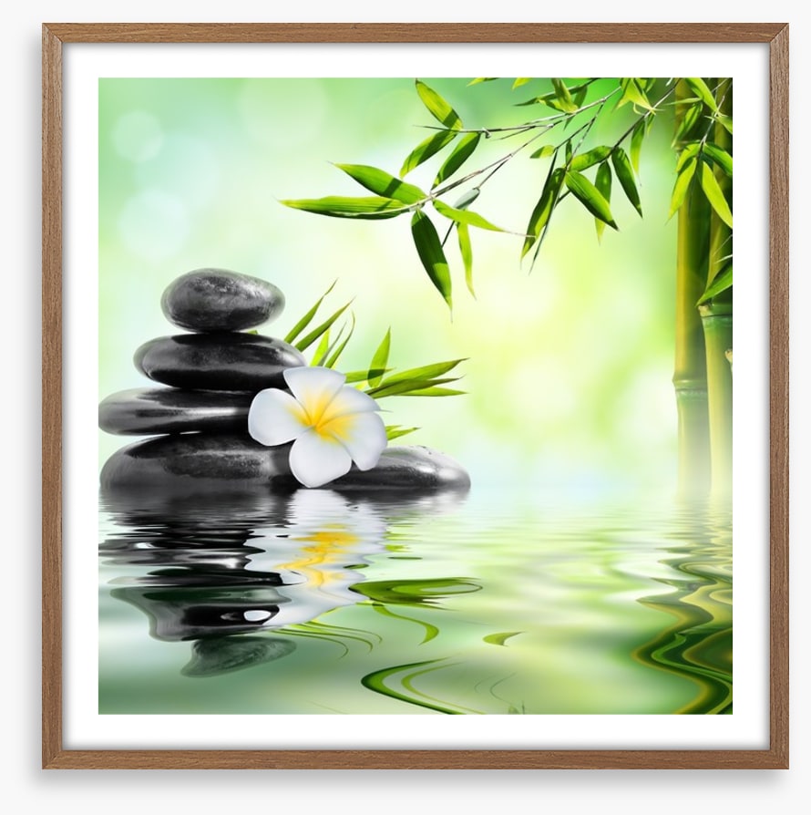 Frangipani and bamboo