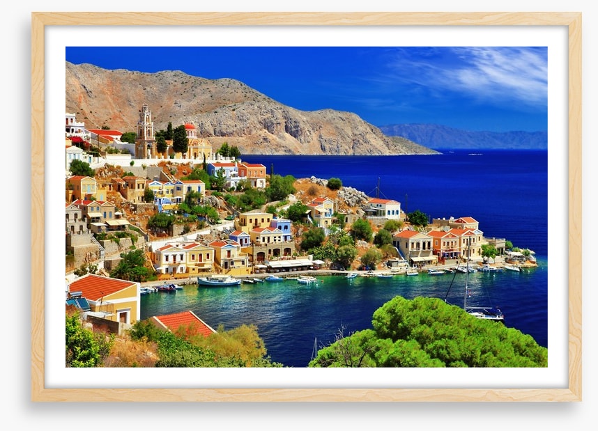 Blue waters of Symi island, Greece