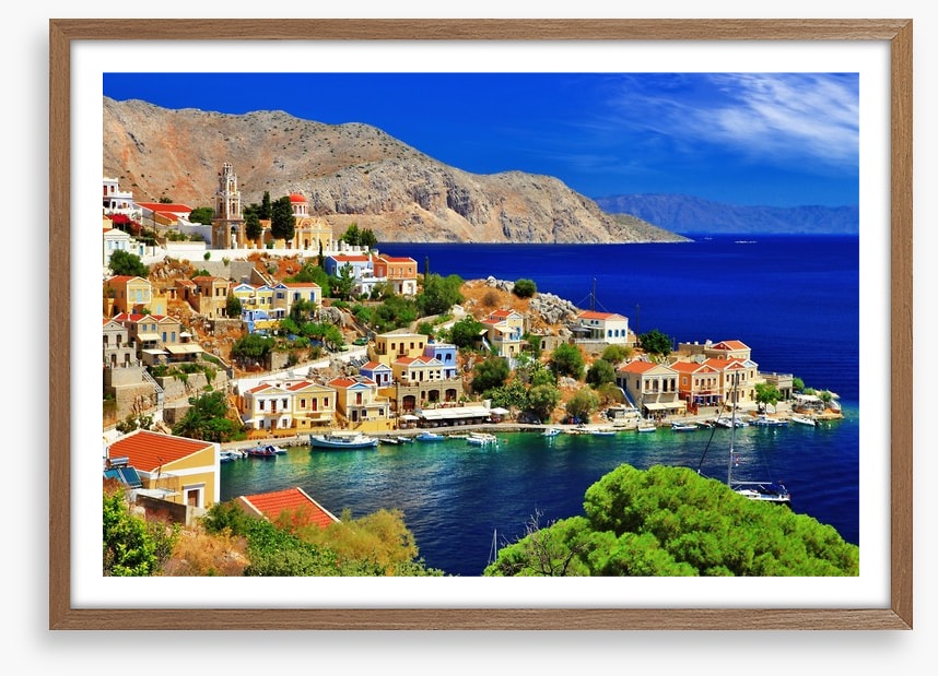 Blue waters of Symi island, Greece