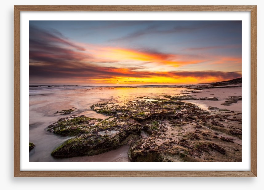 Rocky beach sundown
