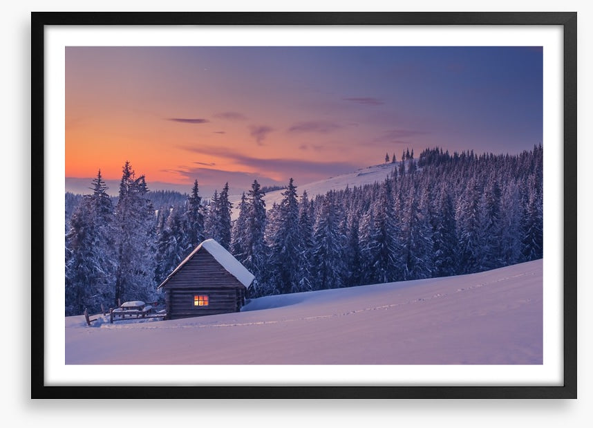 The cabin in the snow