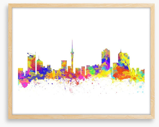 Auckland skyline watercolour