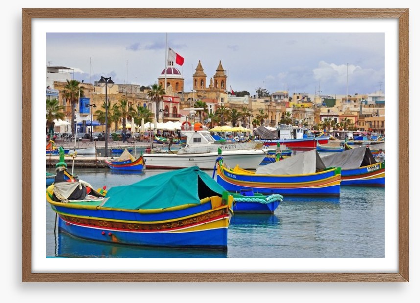 Maltese boats in Valletta harbour