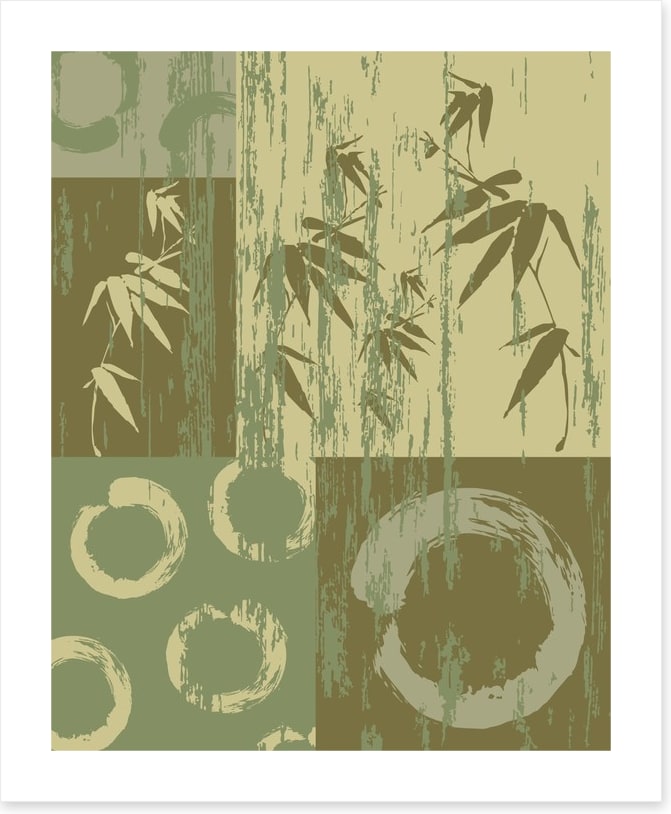 Zen circle and bamboo green