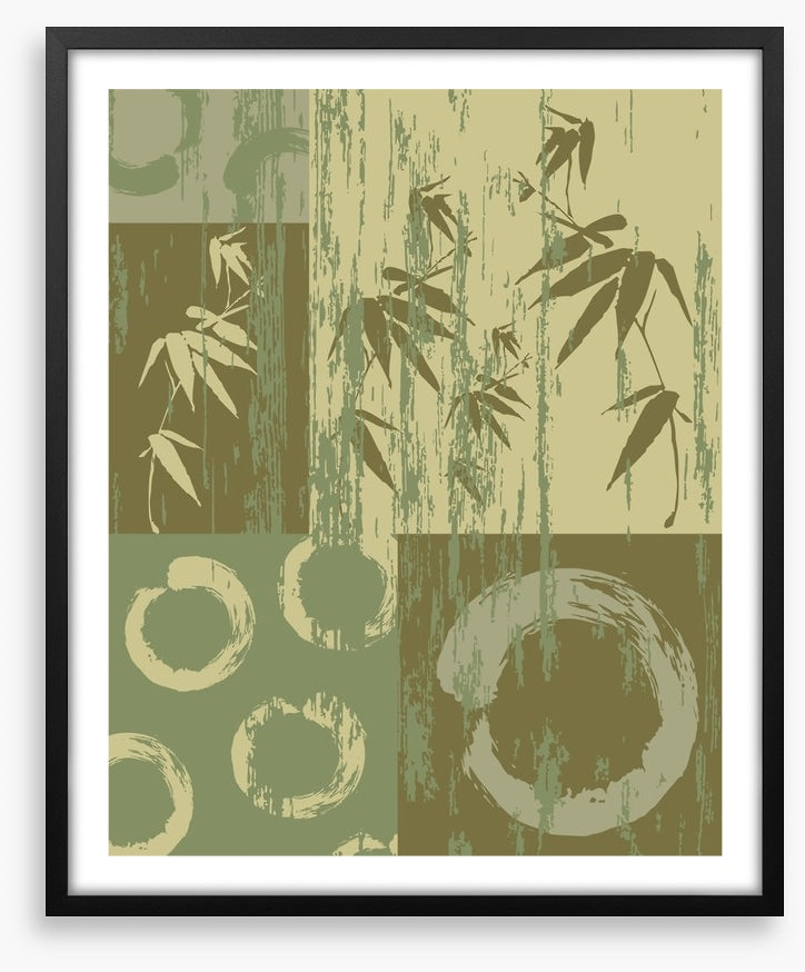 Zen circle and bamboo green
