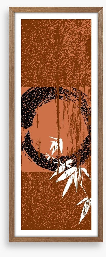 Zen circle and bamboo