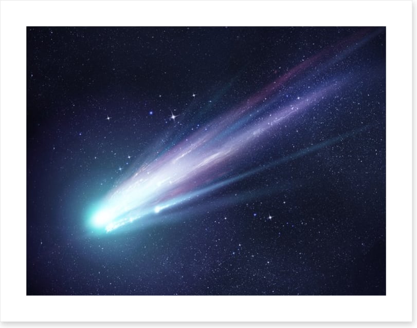 Bright glowing comet