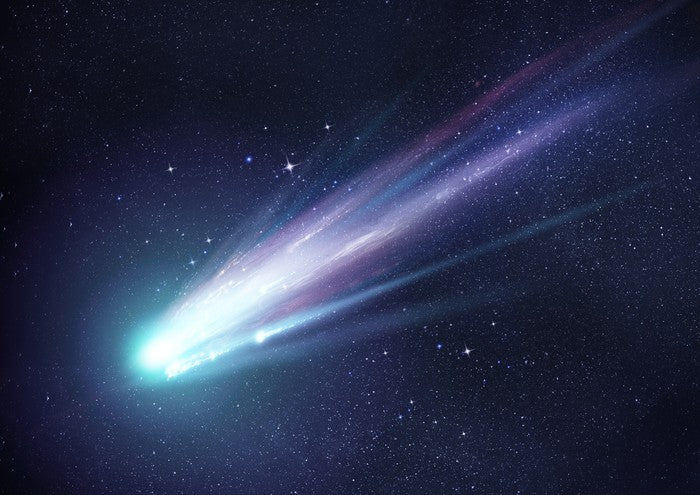 Bright glowing comet