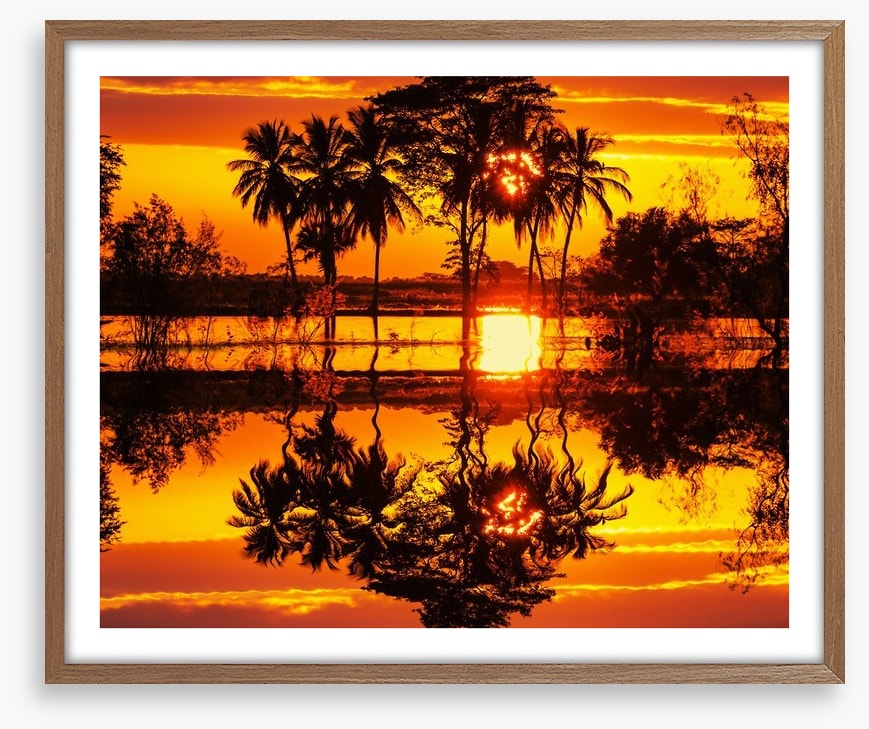 Blazing sunset reflections