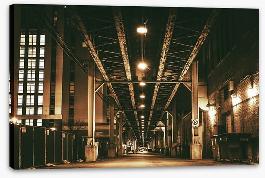 Under the Chicago City bridge