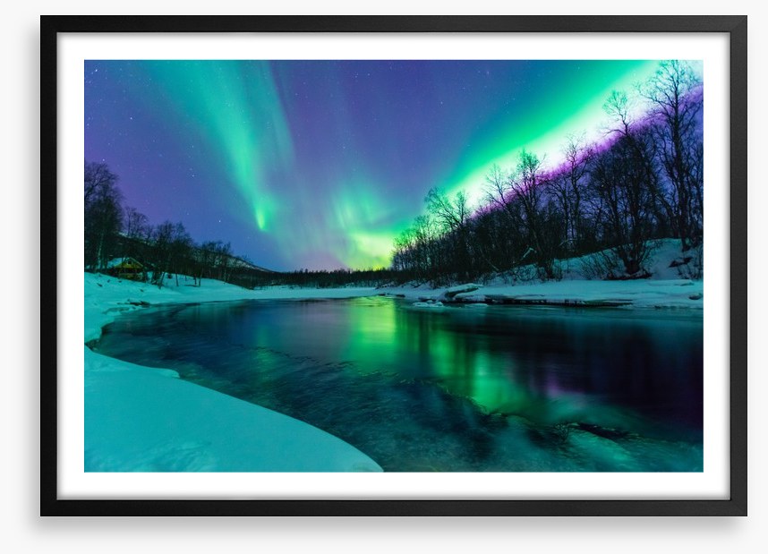 Aurora borealis winter lights