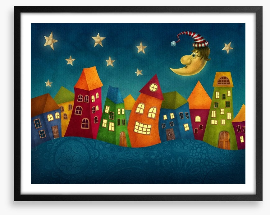 Night in the colourful town