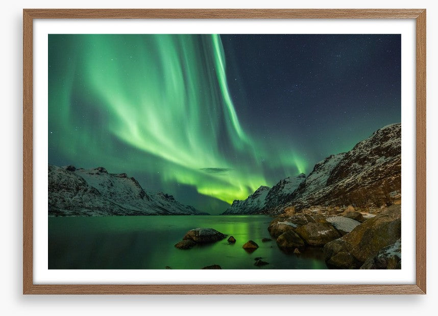 Aurora Borealis over the fjord