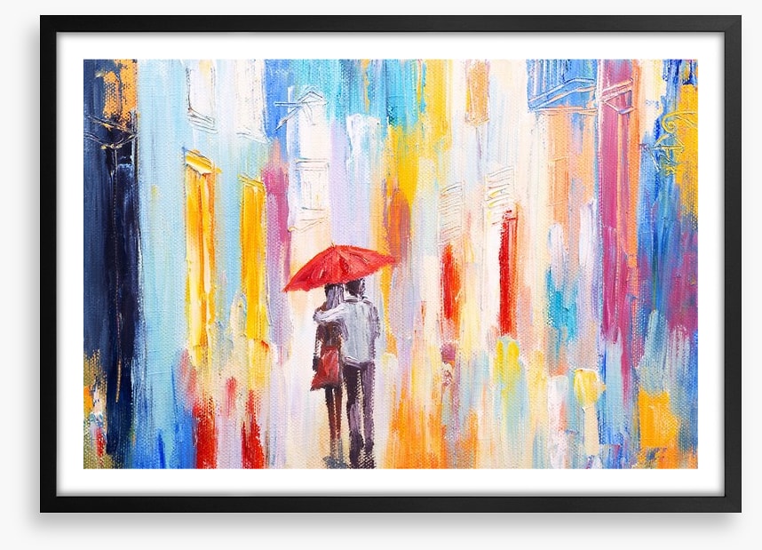 Couple in the rain