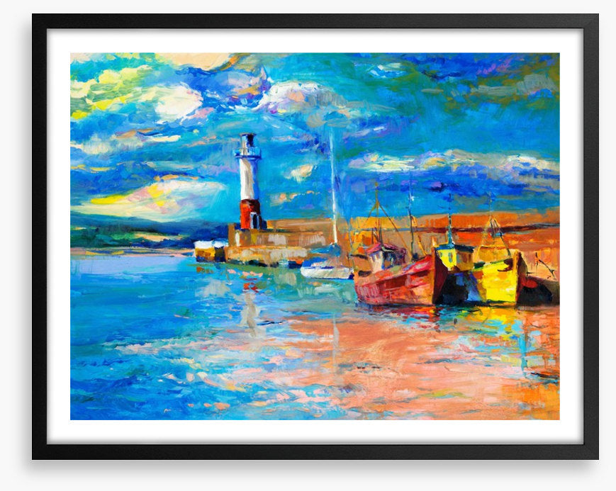 Lighthouse and boats