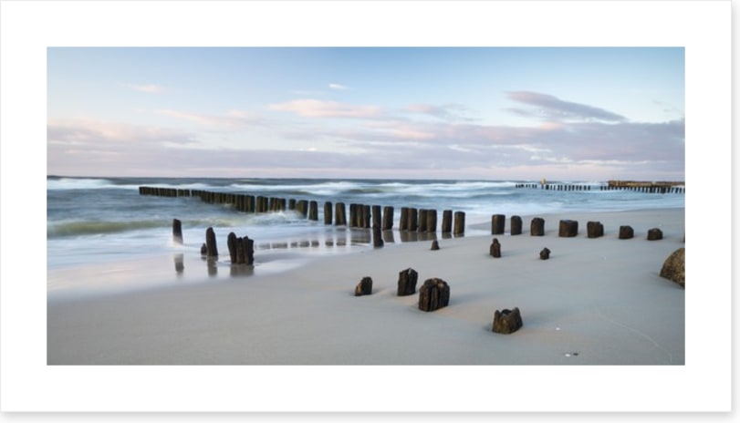 Breakwaters on the beach