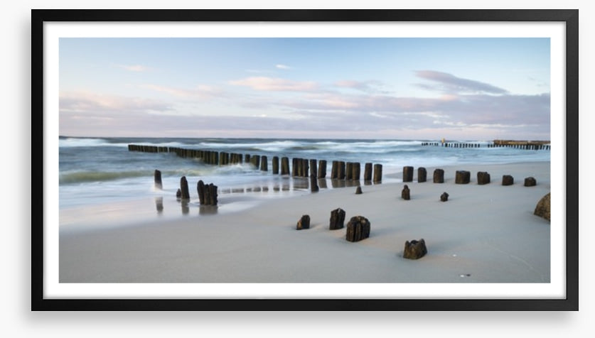 Breakwaters on the beach