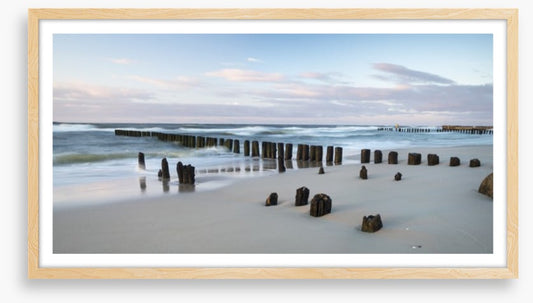 Breakwaters on the beach
