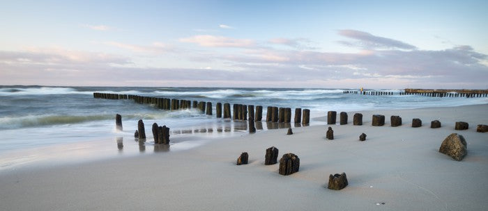 Breakwaters on the beach